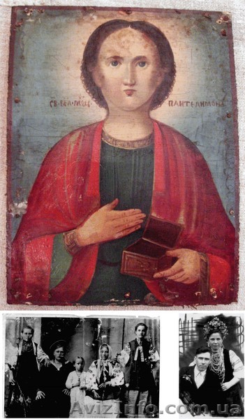 Икона Св. Пантелеймона из Трехсвятительской Церкви в Лемешах (Черниговск.област) - <ro>Изображение</ro><ru>Изображение</ru> #1, <ru>Объявление</ru> #18938