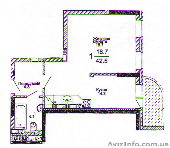 Продам 1-комнатнуюквартиру (свою) - <ro>Изображение</ro><ru>Изображение</ru> #1, <ru>Объявление</ru> #82774