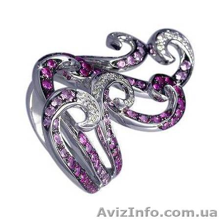 Кольцо из белого золота с розовыми сапфирами DV122 - <ro>Изображение</ro><ru>Изображение</ru> #1, <ru>Объявление</ru> #179523