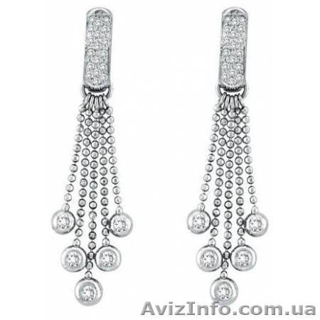 Алмазные серьги из белого золота DV302 - <ro>Изображение</ro><ru>Изображение</ru> #1, <ru>Объявление</ru> #179577