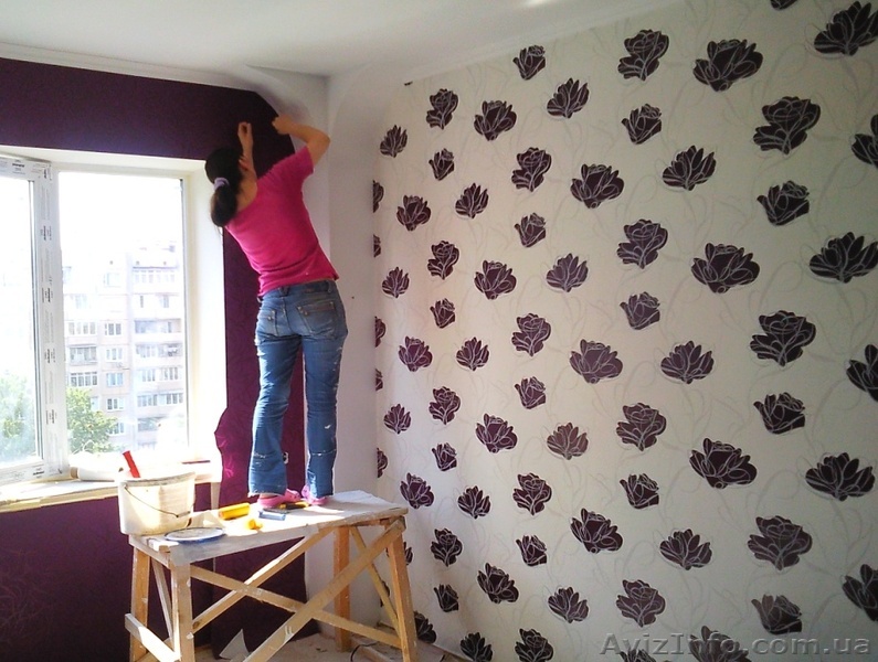 Поклейка обоев - квартиры, дома, офисы - <ro>Изображение</ro><ru>Изображение</ru> #1, <ru>Объявление</ru> #465139