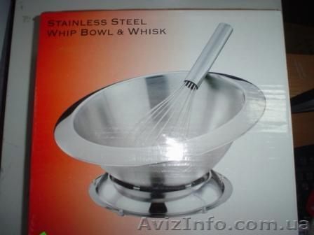 Миска с подставкой и венчик для взбивания из нержавейки - <ro>Изображение</ro><ru>Изображение</ru> #1, <ru>Объявление</ru> #549679