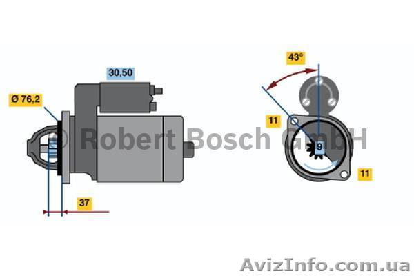 Стартер  12,0 V Лада 2110, 2111, 2112 (впрыск), Калина BOSCH - <ro>Изображение</ro><ru>Изображение</ru> #1, <ru>Объявление</ru> #598038
