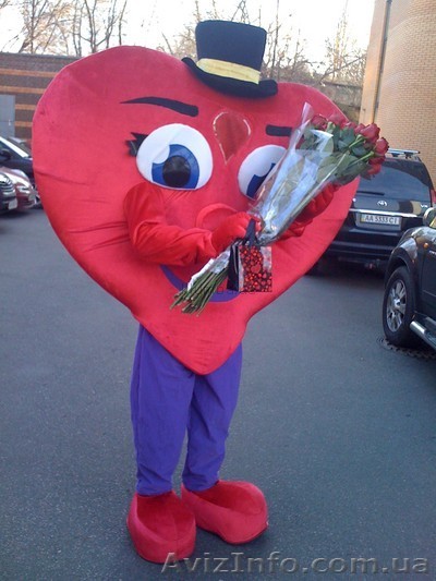 Оригинальное поздравление на День Валентина, ростовая кукла сердце - <ro>Изображение</ro><ru>Изображение</ru> #1, <ru>Объявление</ru> #840896