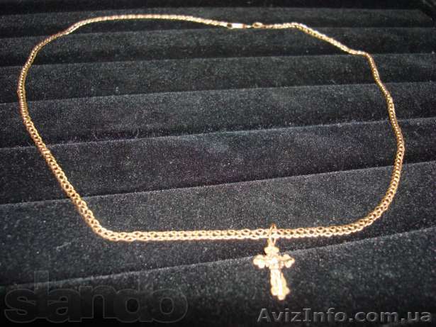 Срочно продам золотую цепочку с крестиком 14гр. 585 проба!!! - <ro>Изображение</ro><ru>Изображение</ru> #1, <ru>Объявление</ru> #944575