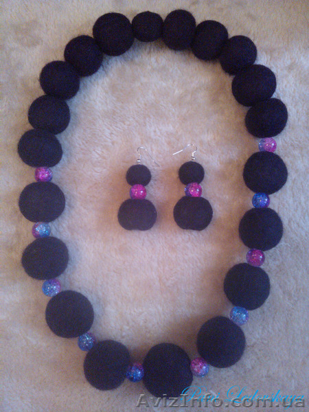 Ожерелье + серьги из шерсти  - <ro>Изображение</ro><ru>Изображение</ru> #1, <ru>Объявление</ru> #1011493