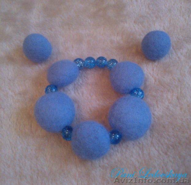 Браслет + серьги из шерсти  - <ro>Изображение</ro><ru>Изображение</ru> #1, <ru>Объявление</ru> #1011495