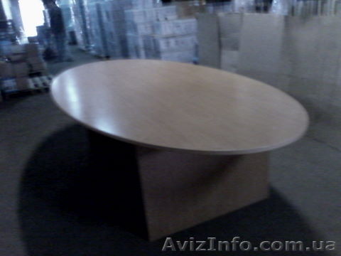 Конференц стол овальный б/у в хорошем состоянии. Цвет "ольха" - <ro>Изображение</ro><ru>Изображение</ru> #1, <ru>Объявление</ru> #1081469