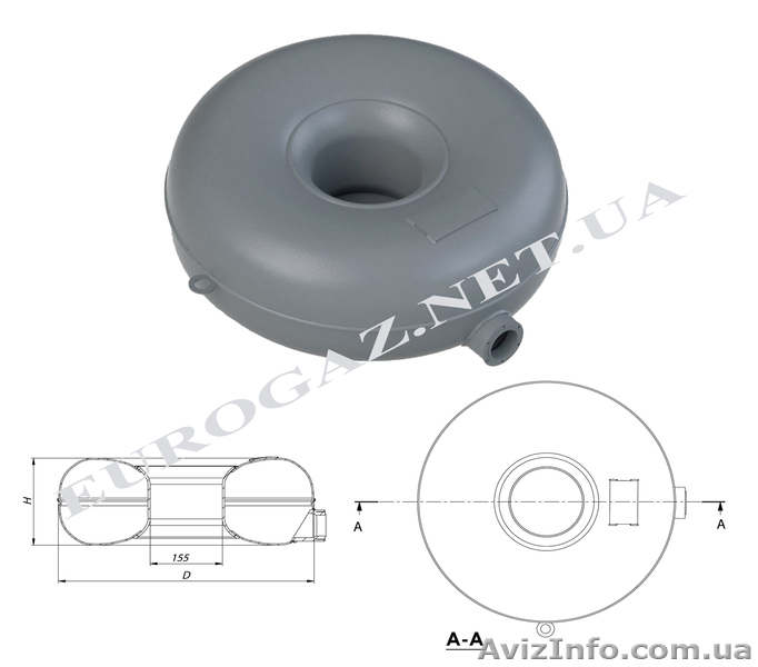 Баллон ATIKER тороидальный наружный D.580 H.200 40л - <ro>Изображение</ro><ru>Изображение</ru> #1, <ru>Объявление</ru> #1133206