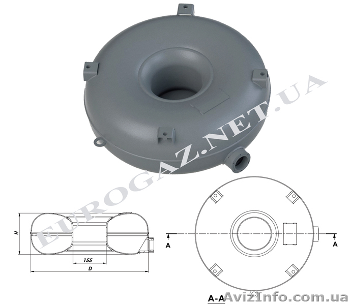 Баллон ATIKER тороидальный наружный полнотелый D.600 H.200 45л - <ro>Изображение</ro><ru>Изображение</ru> #1, <ru>Объявление</ru> #1133180