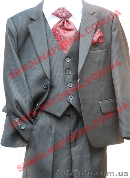 Костюм для мальчика черный в мелкую деликатную полоску Дипломат - <ro>Изображение</ro><ru>Изображение</ru> #1, <ru>Объявление</ru> #1133259