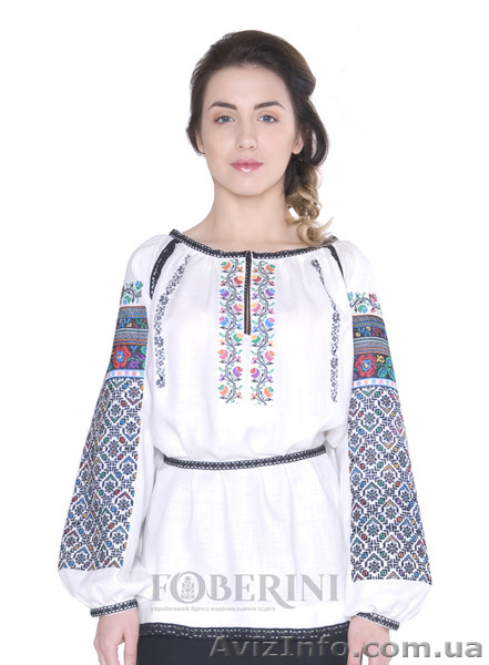 Женская вышиванка "Дуэт мака и незабудки" - <ro>Изображение</ro><ru>Изображение</ru> #1, <ru>Объявление</ru> #1196430