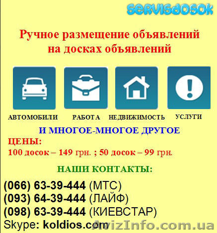 Ручное размещение объявлений на досках - <ro>Изображение</ro><ru>Изображение</ru> #1, <ru>Объявление</ru> #1233602