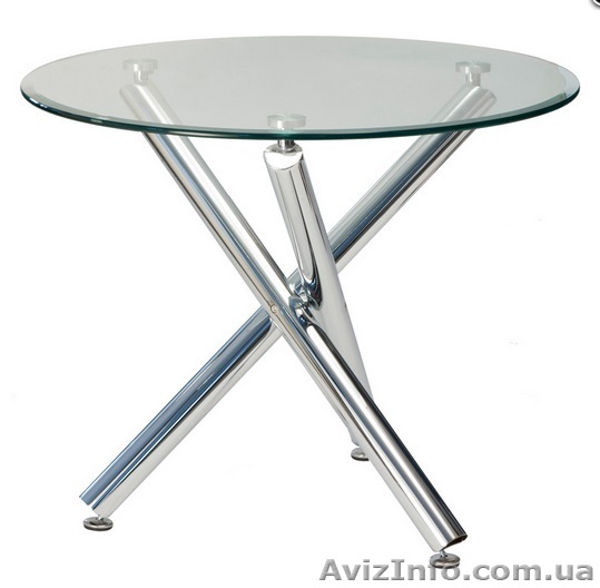 Круглый обеденный стеклянный стол Дезире, прозрачное стекло - <ro>Изображение</ro><ru>Изображение</ru> #1, <ru>Объявление</ru> #1266865
