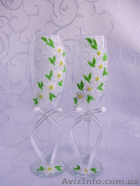 Свадебные бокалы ручной работы под заказ. - <ro>Изображение</ro><ru>Изображение</ru> #1, <ru>Объявление</ru> #1263733