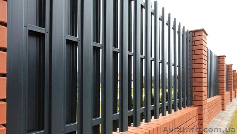 Ограждение металлическое из штакетного профиля, забор из штакета Киев - <ro>Изображение</ro><ru>Изображение</ru> #1, <ru>Объявление</ru> #1177461