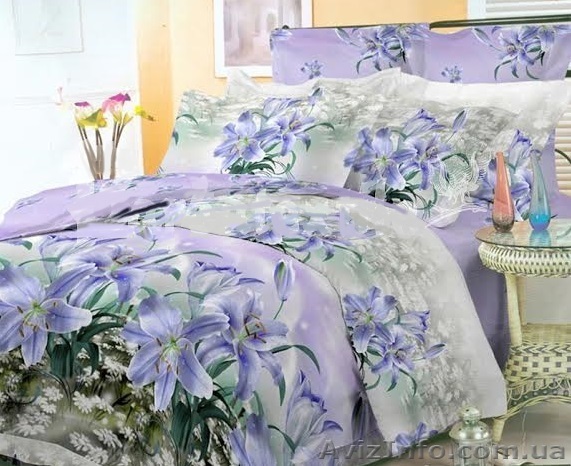 Дешевое постельное белье, Комплект Лилия (фиолет) - <ro>Изображение</ro><ru>Изображение</ru> #1, <ru>Объявление</ru> #1281041