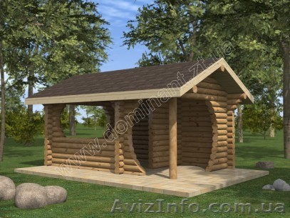 Проект беседки из оцилиндрованного бруса Муза. - <ro>Изображение</ro><ru>Изображение</ru> #1, <ru>Объявление</ru> #1295155