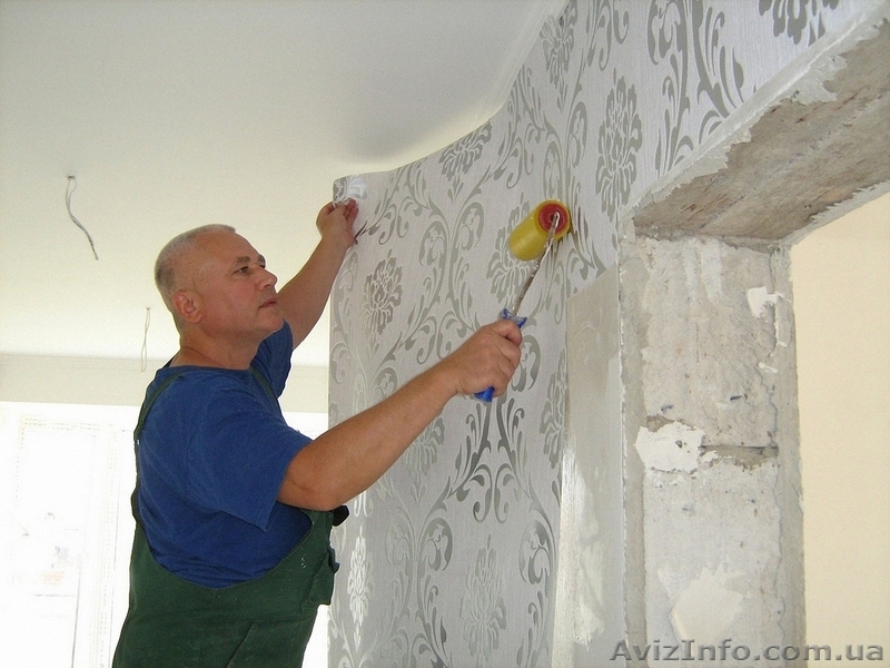 Поклейка обоев. Ремонт квартир. Киев. - <ro>Изображение</ro><ru>Изображение</ru> #1, <ru>Объявление</ru> #330056