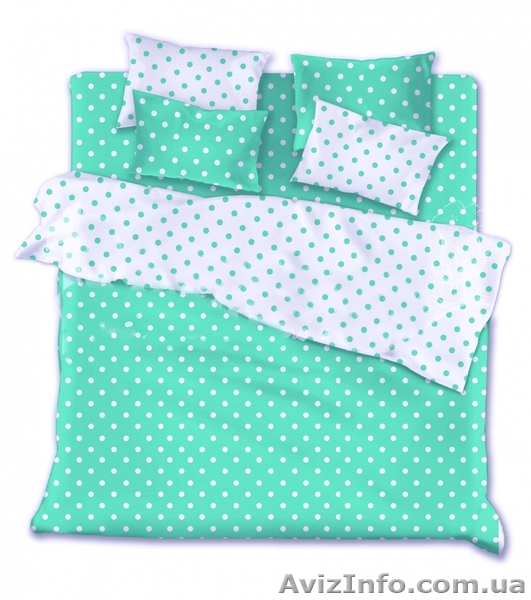Комплект постельного белья Бирюзовые горохи - <ro>Изображение</ro><ru>Изображение</ru> #1, <ru>Объявление</ru> #1342182