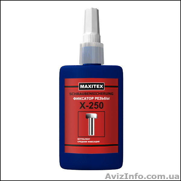 Фиксатор резьбы (средней прочности)  MAXITEX X-250 (50мл) – аналог Loctite 243 - <ro>Изображение</ro><ru>Изображение</ru> #1, <ru>Объявление</ru> #1349935