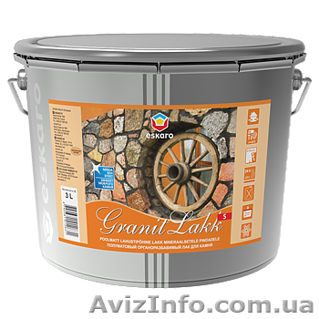 Eskaro Granit Lakk S лак для камня (полуматовый). 10л. - <ro>Изображение</ro><ru>Изображение</ru> #1, <ru>Объявление</ru> #1362257