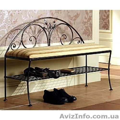 Кованая скамейка подставка для обуви "Сприн 1" КПД5.1  - <ro>Изображение</ro><ru>Изображение</ru> #1, <ru>Объявление</ru> #1403280