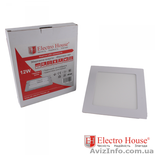 Панель светодиодная квадратная 12W EH-LMP-3400 - <ro>Изображение</ro><ru>Изображение</ru> #1, <ru>Объявление</ru> #1504604