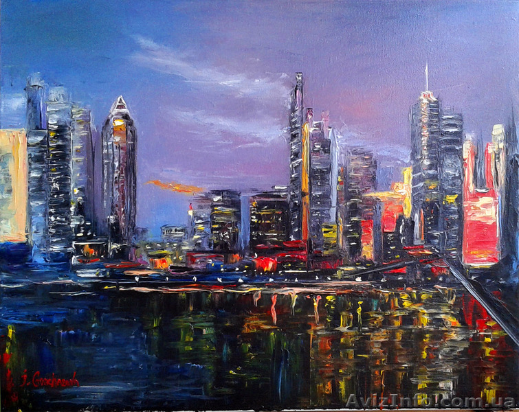 Картина маслом "Ночной город" - <ro>Изображение</ro><ru>Изображение</ru> #1, <ru>Объявление</ru> #1523795