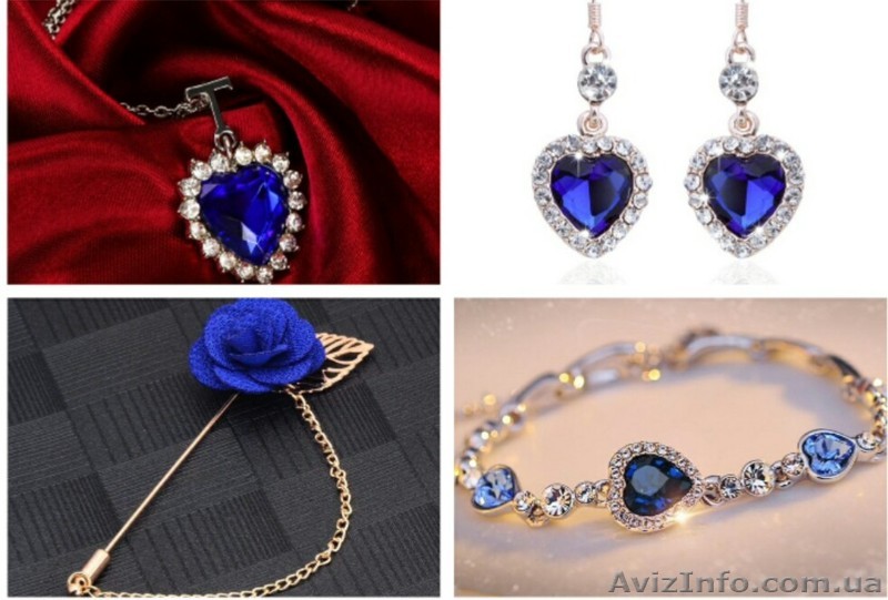 Уникальный подарочный ювелирный комплект 9 в 1 TITANIK OCEAN HEART SWAROWSKI под - <ro>Изображение</ro><ru>Изображение</ru> #1, <ru>Объявление</ru> #1600202
