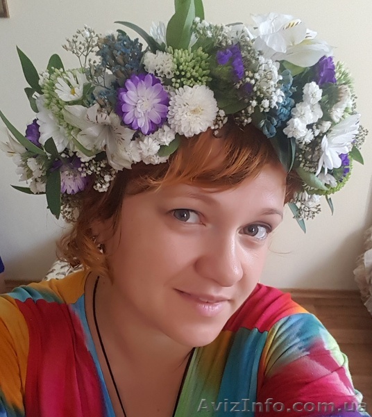 Венок на голову из живых цветов в Киеве. - <ro>Изображение</ro><ru>Изображение</ru> #1, <ru>Объявление</ru> #1619899