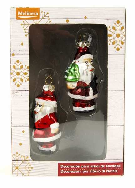 Ёлочная игрушка "Дед мороз" 2 шт. Универсальная, красный-разноцветный - <ro>Изображение</ro><ru>Изображение</ru> #1, <ru>Объявление</ru> #1671930