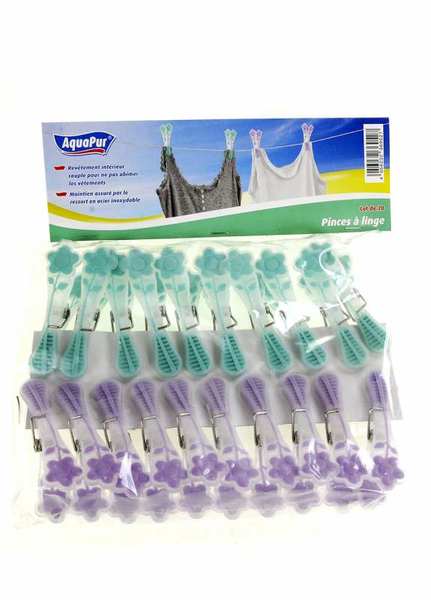 M18-470438, Прищепки для белья (20 шт.), мятный-сиреневый - <ro>Изображение</ro><ru>Изображение</ru> #1, <ru>Объявление</ru> #1673277