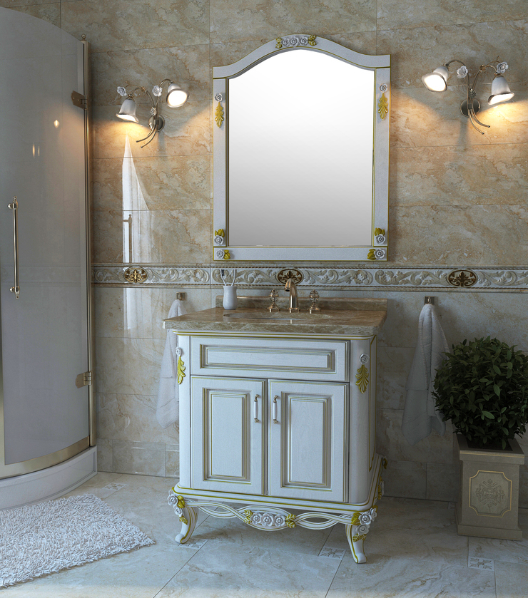 Тумба під умивальник Троянда 80 з раковиною та мармуровою стільницею - <ro>Изображение</ro><ru>Изображение</ru> #1, <ru>Объявление</ru> #1741606