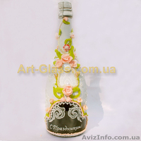 Свадебные бокалы и шампанское ручной работы. - <ro>Изображение</ro><ru>Изображение</ru> #4, <ru>Объявление</ru> #256133