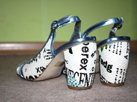 Босоножки (38) на широком каблуке, ткань, Blossem - <ro>Изображение</ro><ru>Изображение</ru> #2, <ru>Объявление</ru> #398569