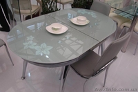 Овальный стол трансформер B806, кухонные стеклянные столы B806 - <ro>Изображение</ro><ru>Изображение</ru> #2, <ru>Объявление</ru> #820255
