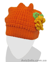Нарядная шапочка демисезонная для девочек. Хлопок/вискоза. - <ro>Изображение</ro><ru>Изображение</ru> #4, <ru>Объявление</ru> #1230912