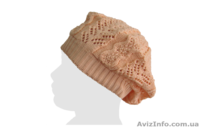 Ажурный берет демисезонный для девочек. Хлопок/вискоза. - <ro>Изображение</ro><ru>Изображение</ru> #3, <ru>Объявление</ru> #1230909