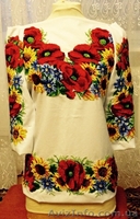 Вишита бісером на білому габардіні заготовка туніки - <ro>Изображение</ro><ru>Изображение</ru> #3, <ru>Объявление</ru> #1289801