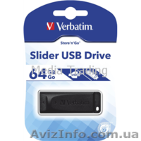 Флешки Slider USB Drive 64гб Verbatim - <ro>Изображение</ro><ru>Изображение</ru> #1, <ru>Объявление</ru> #1337153