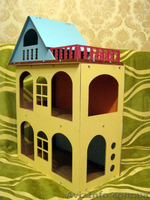 Желтый  разборной  домик для куколок до 18 см. - <ro>Изображение</ro><ru>Изображение</ru> #1, <ru>Объявление</ru> #1386496