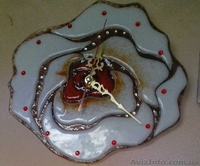 Декоративные часы для интерьера. Фьюзинг, кристаллы Сваровски. - <ro>Изображение</ro><ru>Изображение</ru> #4, <ru>Объявление</ru> #1454610