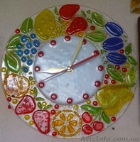 Декоративные часы для интерьера. Фьюзинг, кристаллы Сваровски. - <ro>Изображение</ro><ru>Изображение</ru> #8, <ru>Объявление</ru> #1454610