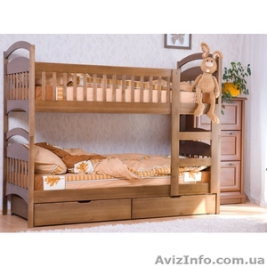Детские двухъярусные кровати из натурального дерева - <ro>Изображение</ro><ru>Изображение</ru> #1, <ru>Объявление</ru> #398100