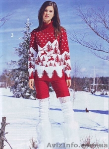 Вязаный женский свитер  с оленями - <ro>Изображение</ro><ru>Изображение</ru> #1, <ru>Объявление</ru> #481573