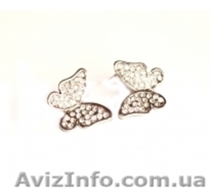 серьги бабочки золото 2,93 циркон 0,25 цена 1465грн - <ro>Изображение</ro><ru>Изображение</ru> #1, <ru>Объявление</ru> #620562