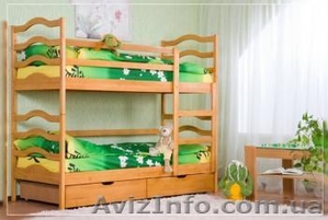 Выгодное предложение от завода-изготовителя! Детские двухъярусные кровати из нат - <ro>Изображение</ro><ru>Изображение</ru> #1, <ru>Объявление</ru> #757522
