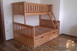 Выгодное предложение от завода-изготовителя! Детские двухъярусные кровати из нат - <ro>Изображение</ro><ru>Изображение</ru> #2, <ru>Объявление</ru> #757522