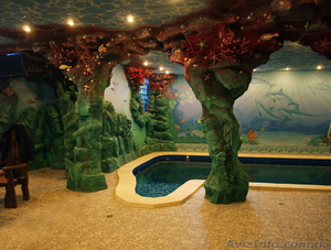 Уникальный художественный интерьер. Роспись,  скульптура,  скалы,  лепнина…